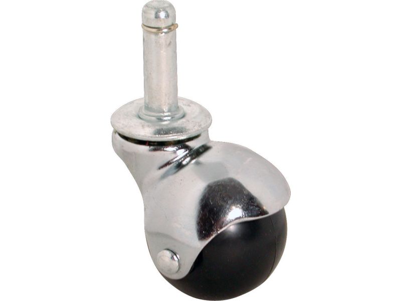 2Inch Office Chair Stem Caster, Bright Chrome Hooded Ball, 1Pack