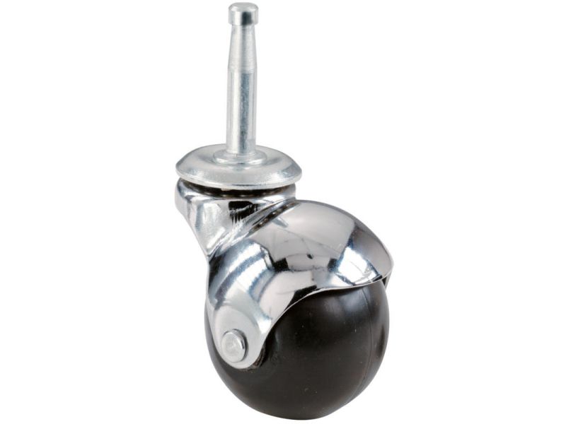 2-Inch Office Chair Stem Caster, Bright Chrome, Hooded Ball, 1-Pack