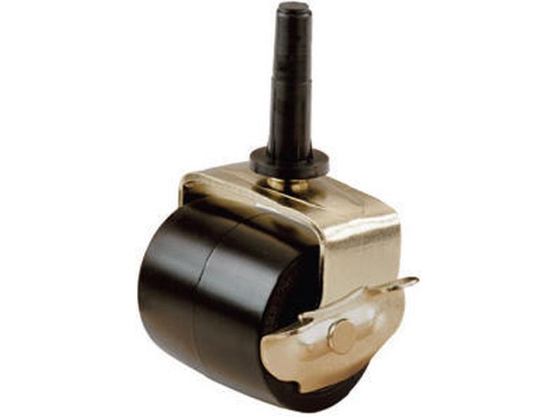 2-1/8-Inch Black Bed Rollers with Side Brake, 2-Pack