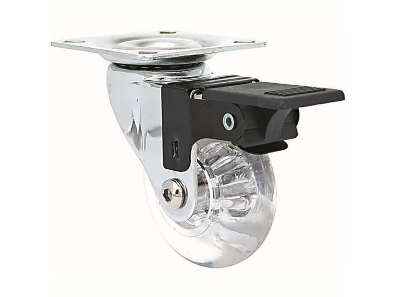 2-Inch Clear Deisgner Casters, Jewel w/Brake 2-Pack