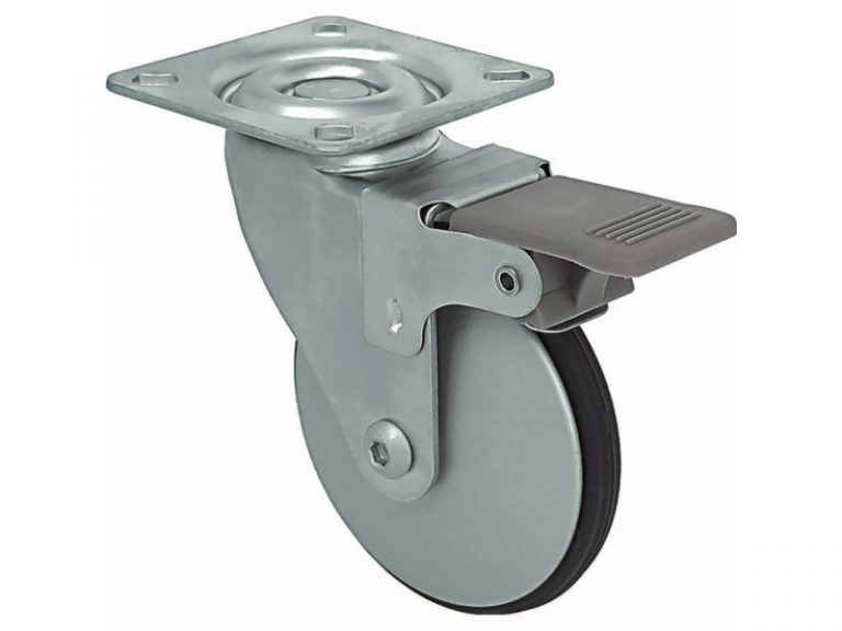 2-Inch Saucer Designer Casters, Aluminum Petite w/Brake