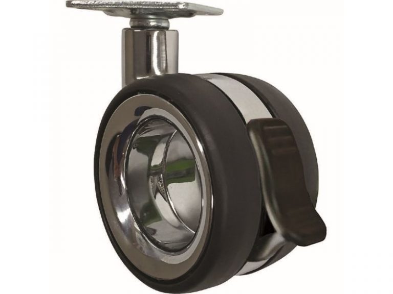 3-Inch Hub-Free Designer Casters, Twin Wheel Vacant w/ Brake
