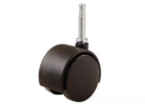 1-5/8-Inch Office Chair Stem Caster, Black, Twin Wheel, 2-Pack