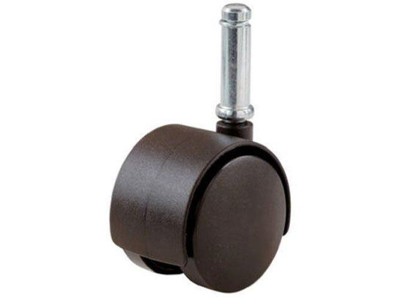 2-Inch Office Chair Stem Caster, Black, Twin Wheel, 5 Pack