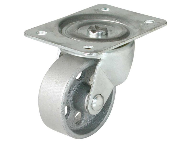 2-1/2-Inch Swivel Plate Cast Iron Caster, 175-lb Load Capacity