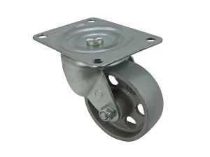 3-Inch Swivel Plate Cast Iron Caster, 250-lb Load Capacity