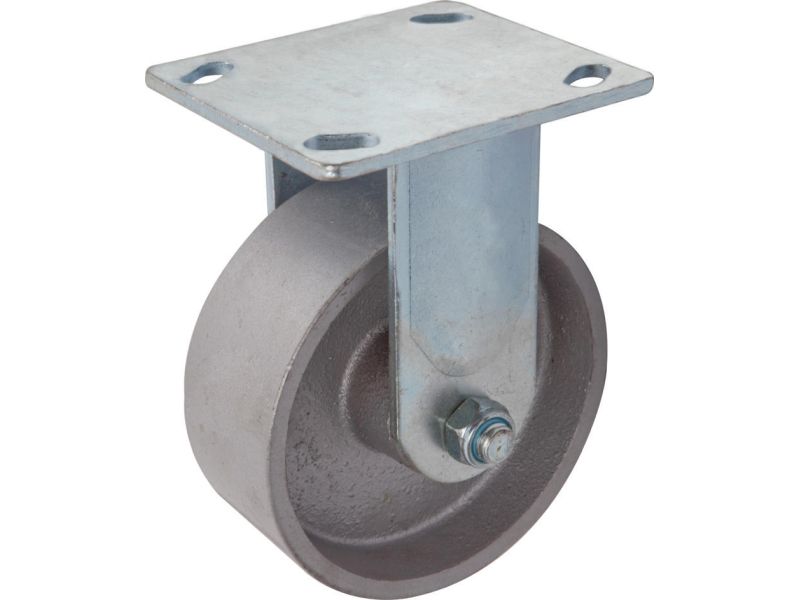 5-Inch Cast Iron Rigid Caster, 800-lb Load Capacity