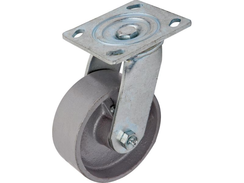 5-Inch Cast Iron Swivel Caster, 800-lb Load Capacity