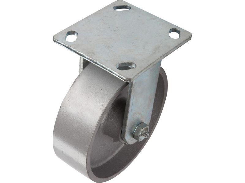 6-Inch Cast Iron Rigid Caster, 900-lb Load Capacity