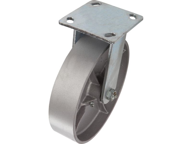 8-Inch Cast Iron Rigid Caster, 1050-lb Load Capacity