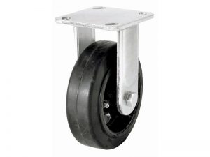 6-Inch Mold-On Rubber Rigid Plate Caster, 410-lb Load Capacity