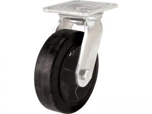 6-Inch Mold-On Swivel Plate Rubber Caster, 410-lb Load Capacity