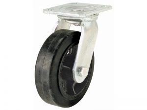 8-Inch Mold-On Rubber Swivel Plate Caster, 500-lb Load Capacity