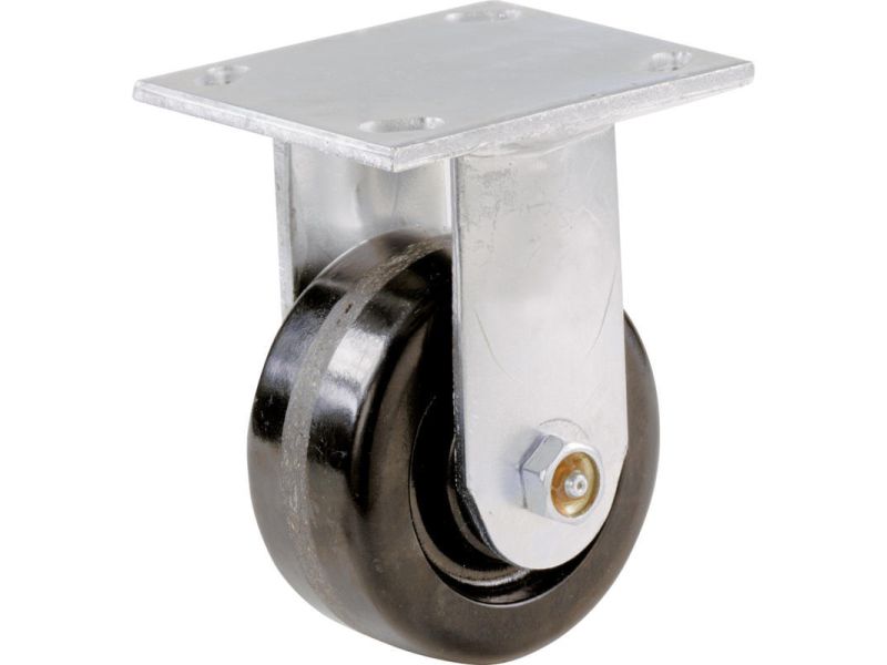 6-Inch Phenolic Rigid Plate Caster, 840-lb Load Capacity