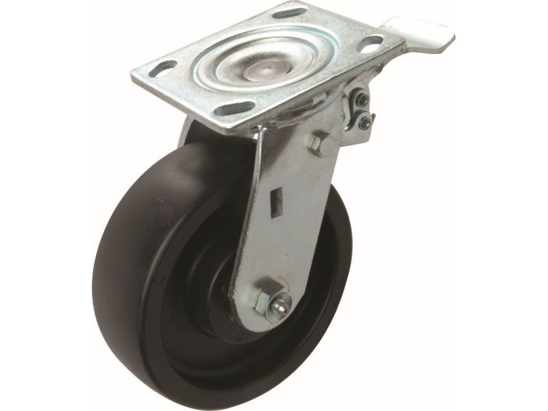 6-Inch Tool Box Swivel Plate Caster with Brake, 600-lb Load Capacity