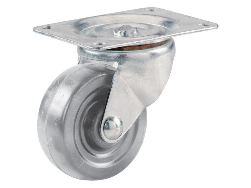 2-1/2-Inch Hard Rubber Swivel Plate Caster, 175-lb Load Capacity