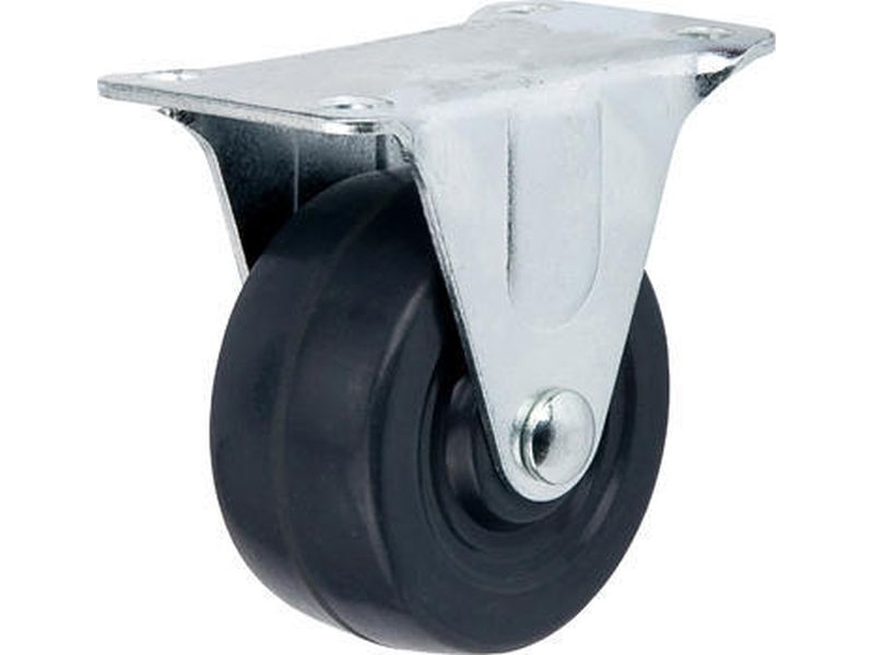 2-Inch Hard Rubber Rigid Plate Caster, 125-lb Load Capacity