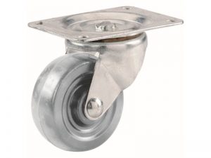 4-Inch Hard Rubber Swivel Plate Caster, 255-lb Load Capacity