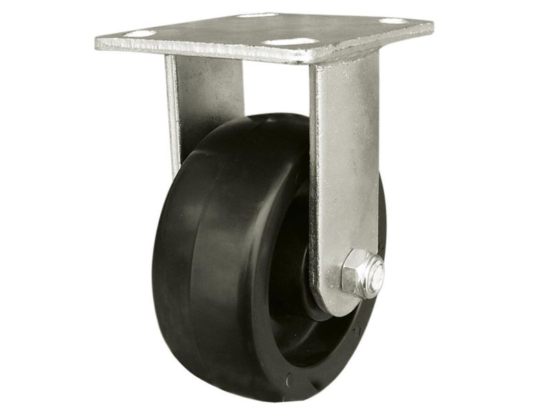 6-Inch Polypropylene Wheel Rigid Plate Caster, 500-lb Load Capacity
