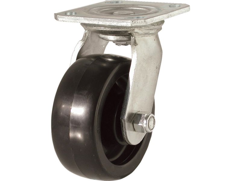 6-Inch Polypropylene Wheel Swivel Plate Caster, 500-lb Load Capacity
