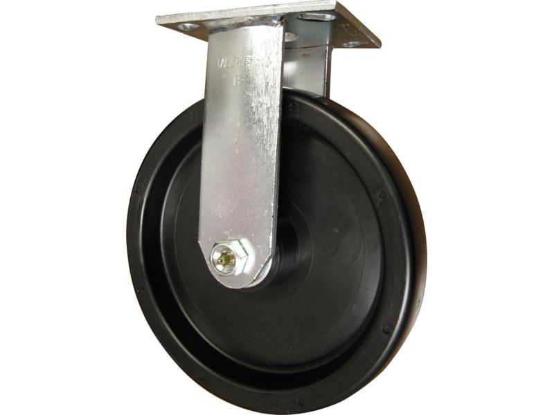 8-Inch Polypropylene Rigid Caster, 600-lb Load Capacity