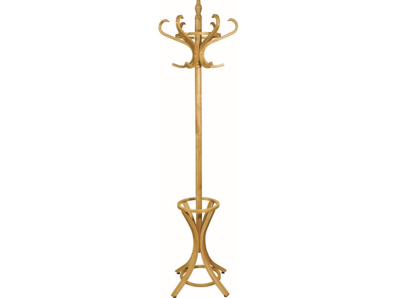 Headbourne Floor Standing Hat and Coat Rack with Umbrella Stand, Solid Wood with Light Pine Finish