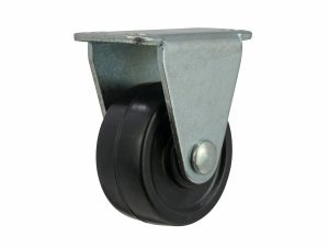 1-1/2-Inch Rubber Rigid Plate Caster, 40-lb Load Capacity