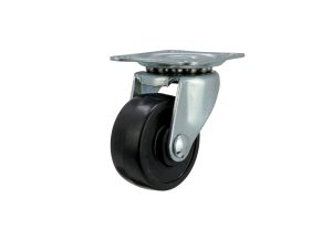 1-1/2-Inch Swivel Plate Soft Rubber Caster, 40-lb Load Capacity
