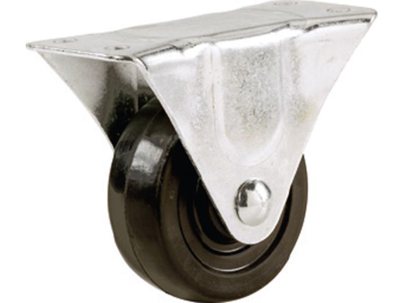 1-1/4-Inch Rubber Rigid Plate Caster, 30-lb Load Capacity