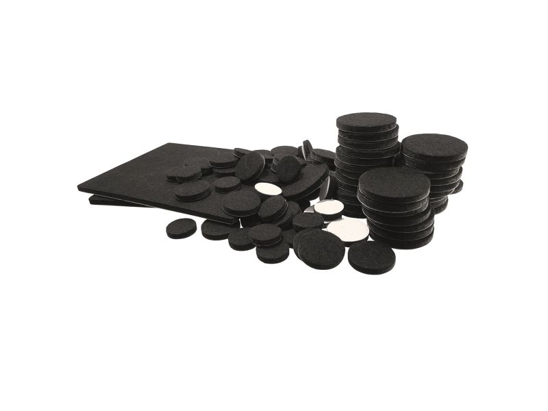 Felt So Good Self Adhesive Felt Furniture Pads Multi-pack, Black, 98-Count