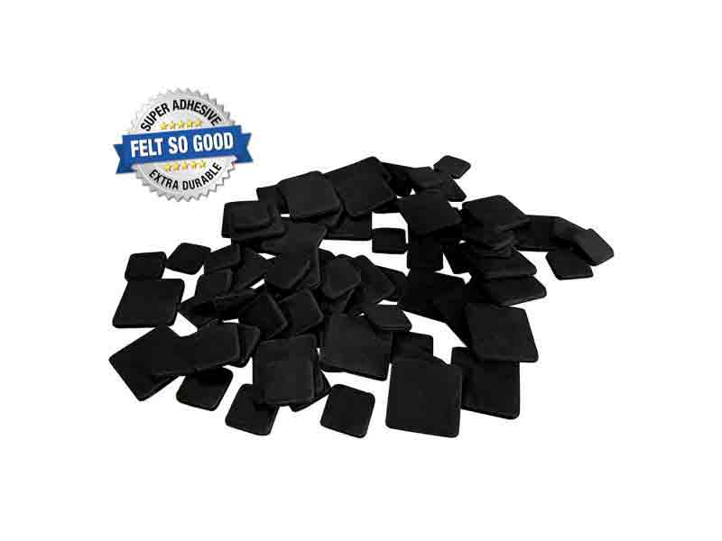 Felt So Good Self Adhesive Felt Furniture Pads, 1�� and 1-1/2��, Black, 76-Count