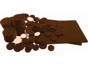 2-Inch x 4-Inch Smooth Mover Self-Adhesive Felt Furniture Pads, 3-Pack, Brown