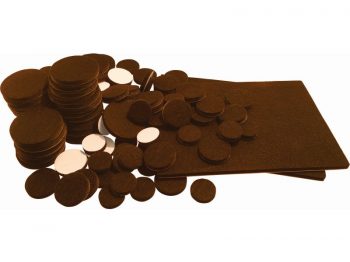 3-Inch Smooth Mover Self-Adhesive Felt Furniture Pads, 4-Pack, Brown