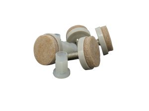 1-Inch Felt Gard Threaded Stem Furniture Glides, 1/4-Inch Stem Diameter, 4-Pack