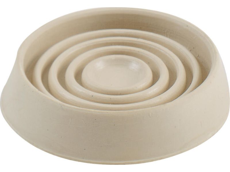 1-1/2-Inch Round Rubber Furniture Cups, Off-White, 4-Pack