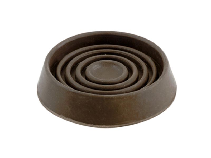 1-3/4-Inch Round Rubber Furniture Cups, Brown, 4-Pack