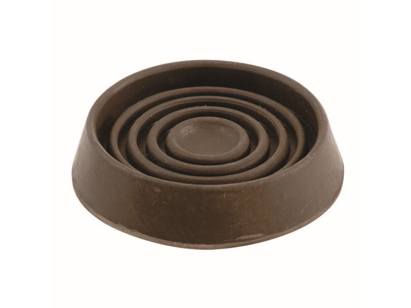 3-Inch Round Rubber Furniture Cups, Brown, 2- Pack