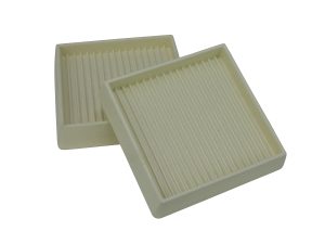 3-Inch Square Rubber Furniture Cups, Off-White, 2-Pack