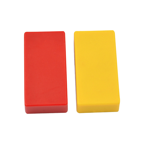 50x10mm Yellow and Red PVC Coated Magnets