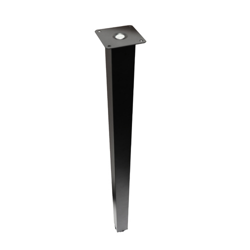Black Square Adjustable 40x40x710mm Furniture Leg