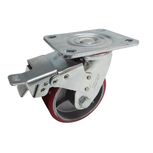 125mm PU On Cast Iron 410kg 1PC