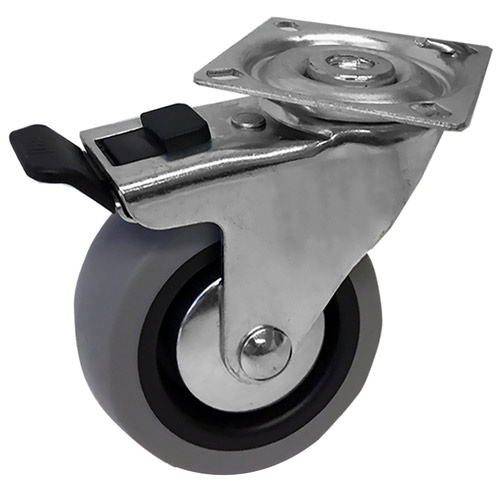 Grey Rubber 75mm Grey Rubber Castors 55kg