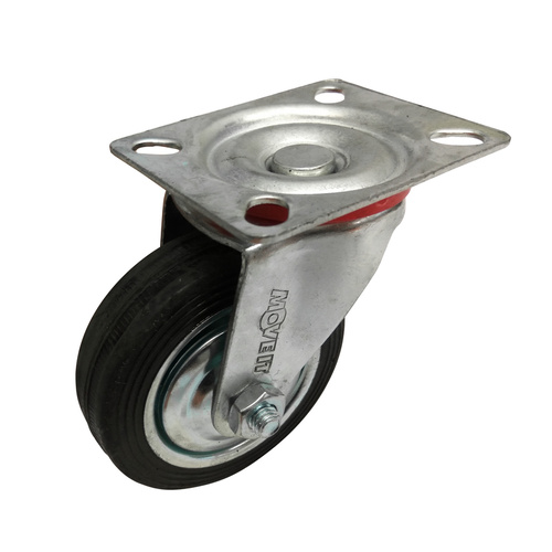 75mm Black Rubber Castors 50kg 1PC