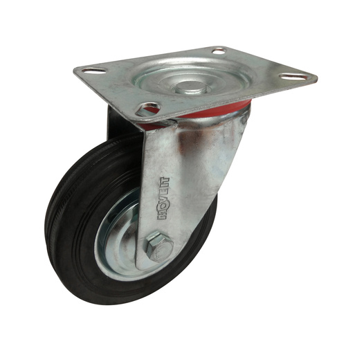 100mm Black Rubber Castors 70kg 1PC