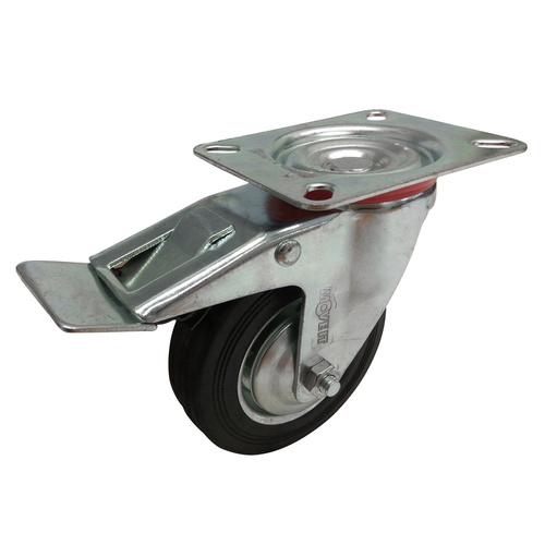 100mm Black Rubber Castors 70kg 1PC