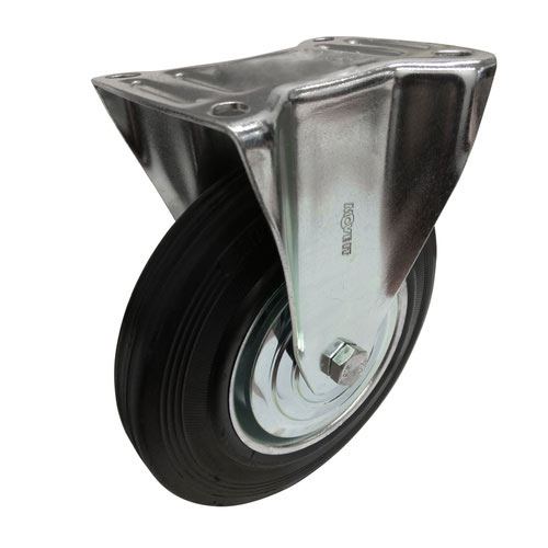 200mm Black Rubber Castors 185kg 1PC