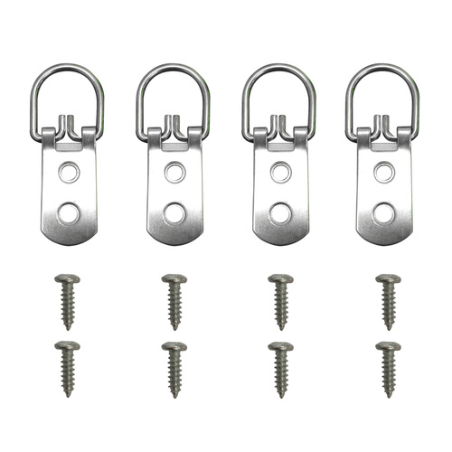 Heacy Duty D Ring - Silver 4PCS