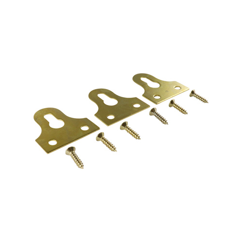 Key Hole Plates Framing Supplies - Brass