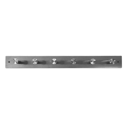 6 Hook Rails - Satin chrome 1PC