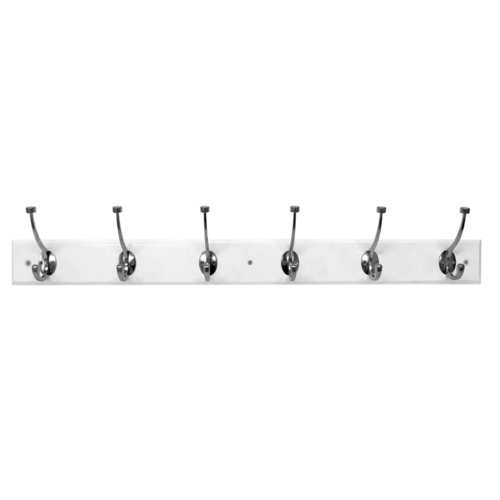 6 Hook Rails - White 1PC